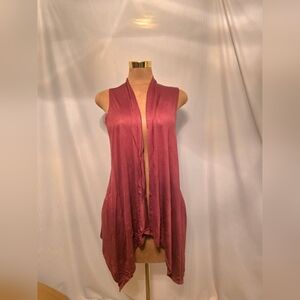 Zenana Maroon/ Burnt Orange Cardigan Top Size Large